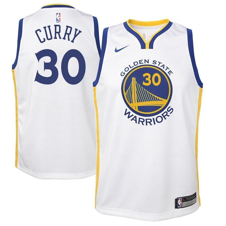 Stephen Curry Golden State Warriors Youth Jersey White - Association Edition 2018/2019