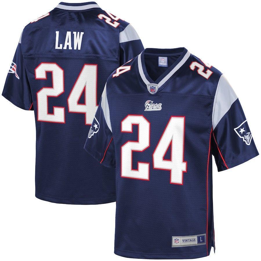 Ty Law New England Patriots Pro Line Retired Team Player Jersey – Navy 2018/2019