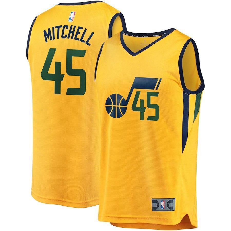 Donovan Mitchell Utah Jazz Branded Youth Fast Break Jersey - Statement Edition – Gold 2018/2019