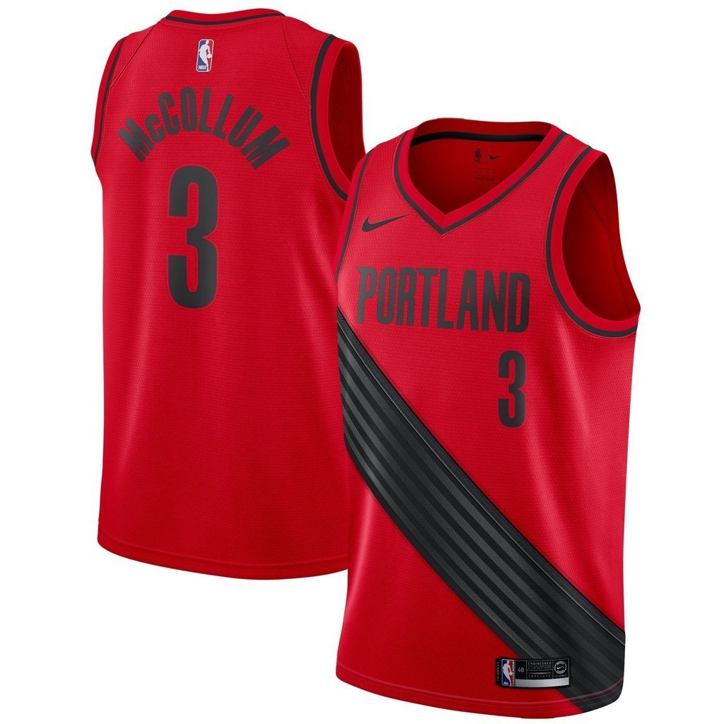 C.J. McCollum Portland Trail Blazers Red Swingman Jersey 2018 - 2019