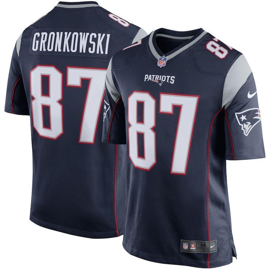 Rob Gronkowski New England Patriots Youth Team Color Game Jersey - Navy Blue 2018/2019