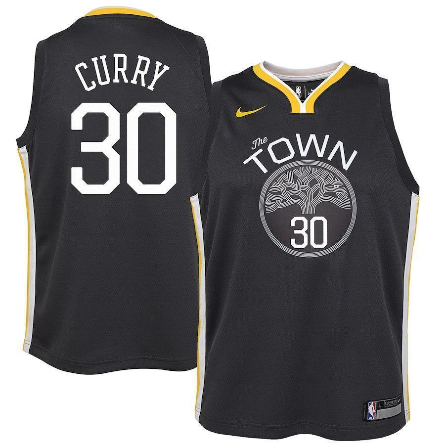 Stephen Curry Golden State Warriors Youth Jersey Black - Statement Edition 2018/2019