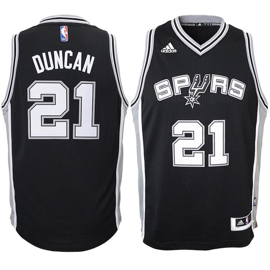 Tim Duncan San Antonio Spurs Youth Basketball Jersey - Black 2018/2019