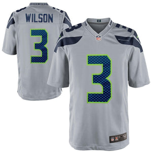 Seattle Seahawks Russell Wilson Gray Jersey 2018 - 2019