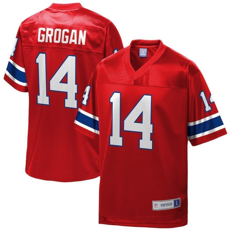 Steve Grogan New England Patriots Pro Line Retired Player Jersey – Red 2018/2019