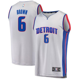 Bruce Brown Detroit Pistons Branded Fast Break Jersey Gray - Statement Edition