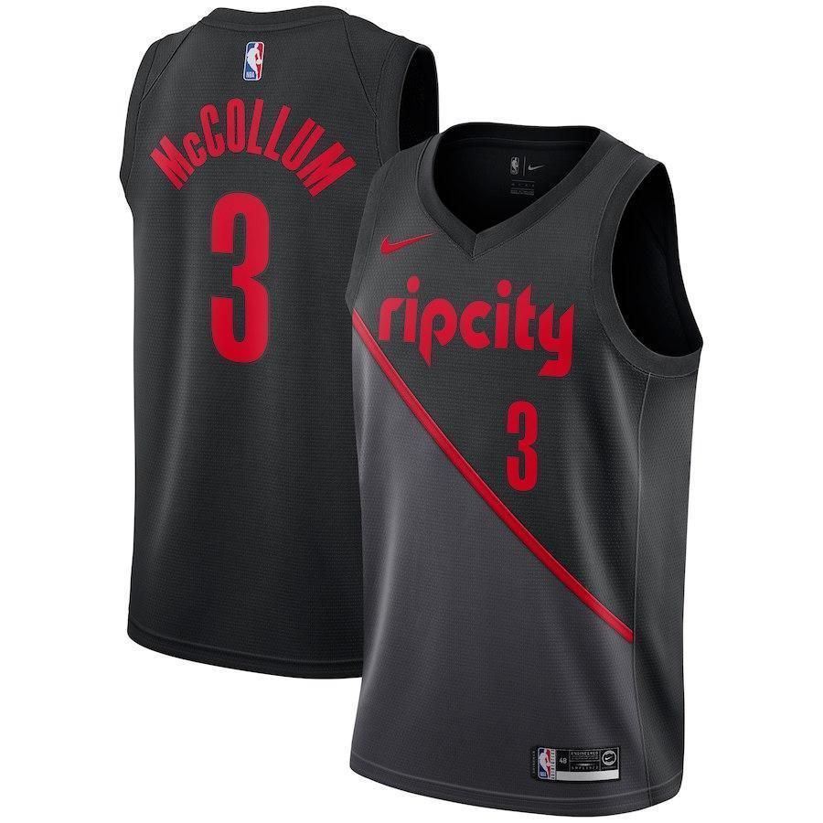 C.J. McCollum Portland Trail Blazers Black Swingman City Edition Jersey 2018 - 2019